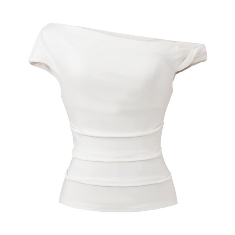One shoulder twist ruched top  #C021