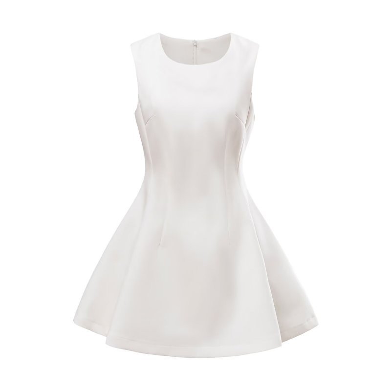 A-line cinched waist skater mini dress  #C027