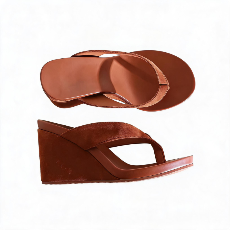 Thong wedge sandals in suede  #S021