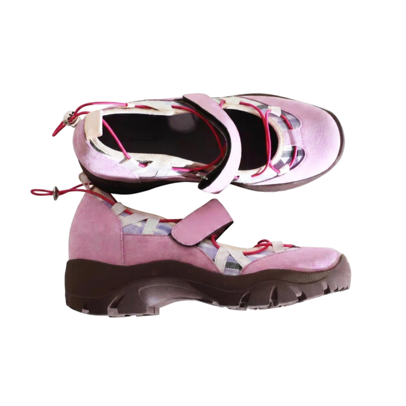 Ballet chunky sneakers with velcro in pink  #S016